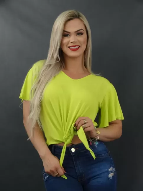 Blusa Feminina Manga Flare em Viscolycra Verde [2112101]