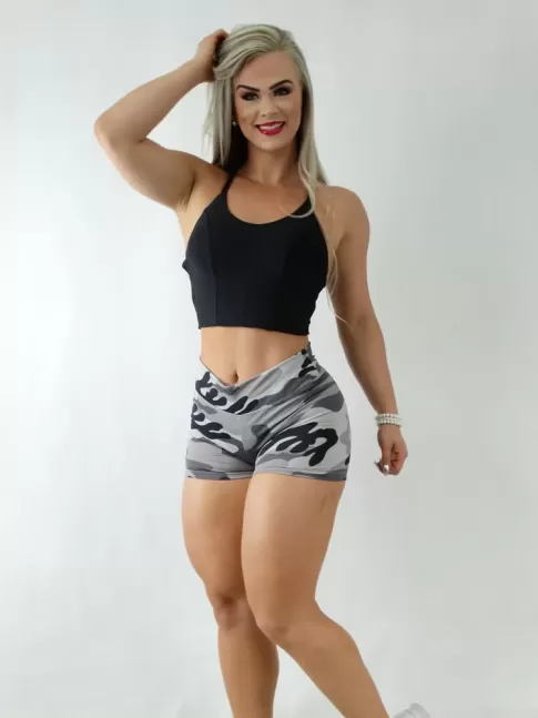 Short em Suplex Camuflado Cinza [1911225]