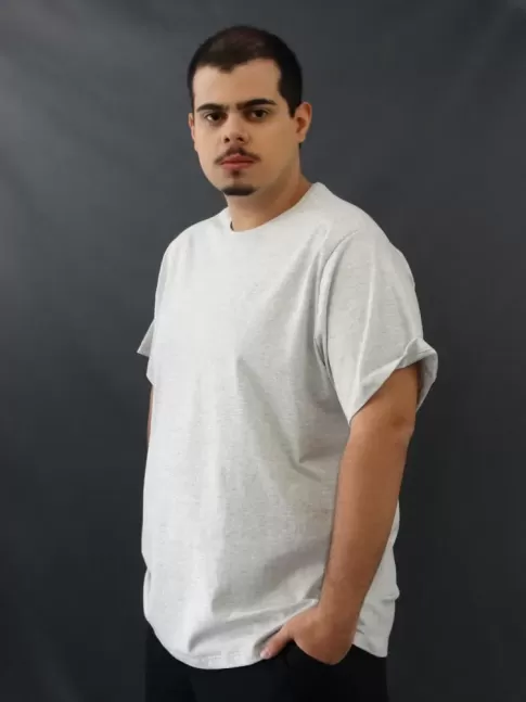 Blusa T-Shirt Masculina Basic Plus Size Cinza [2010181]