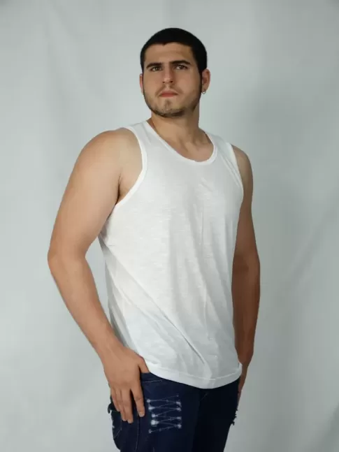 200 -  Camiseta  Regata Masculina em Flame Visco Faille