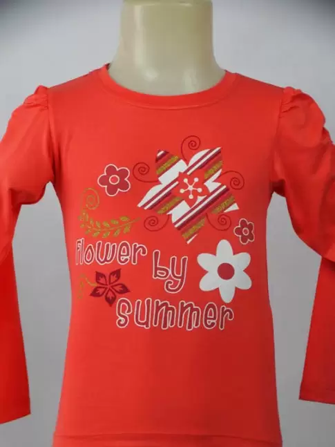 Blusa infantil salmão com estampa