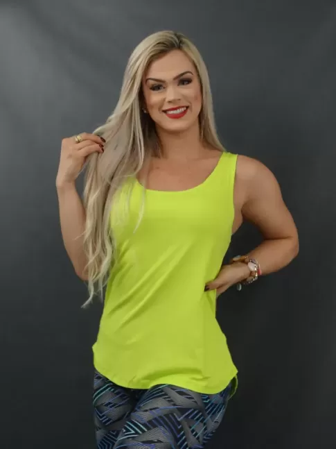 Blusa Regatao Feminino Mullet em Viscolycra Verde Neon [2112109] 