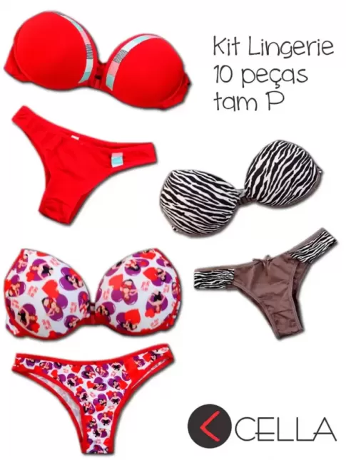 Kit Lingerie Promoção 10 peças Tam P [2105002]