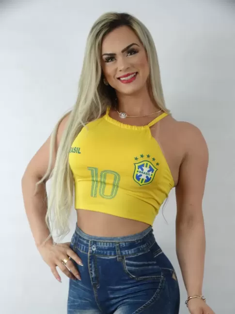 Conjunto Feminino Brasil Copa do Mundo Seleção Brasileira Short Top Suplex