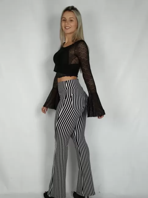 200- Calça em Jacquard Listras  
