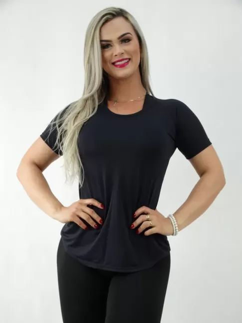 T-shirt em Dry Fit Preto [2001125]