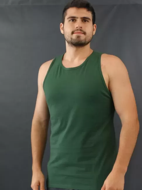Camiseta Masculina Regata Basic Verde [2010042]