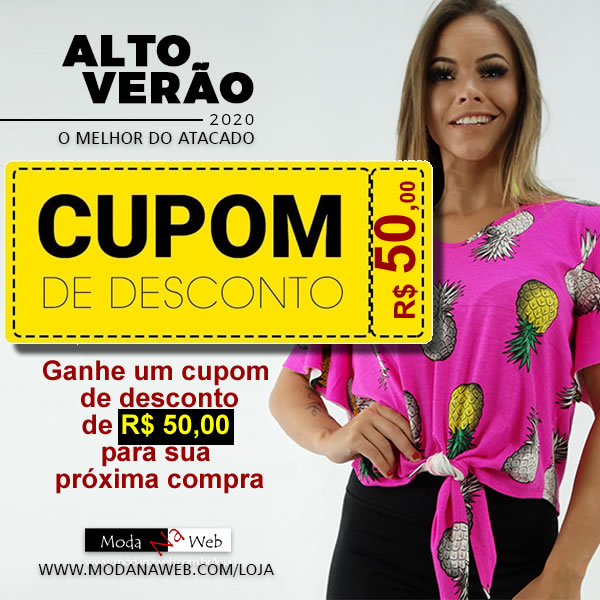 Conjunto de cupons de desconto para roupas de mulher