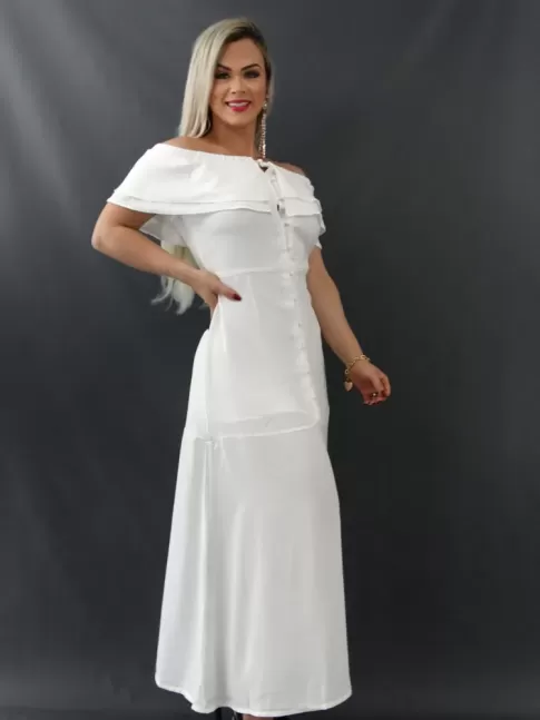 Vestido branco longo sales barato