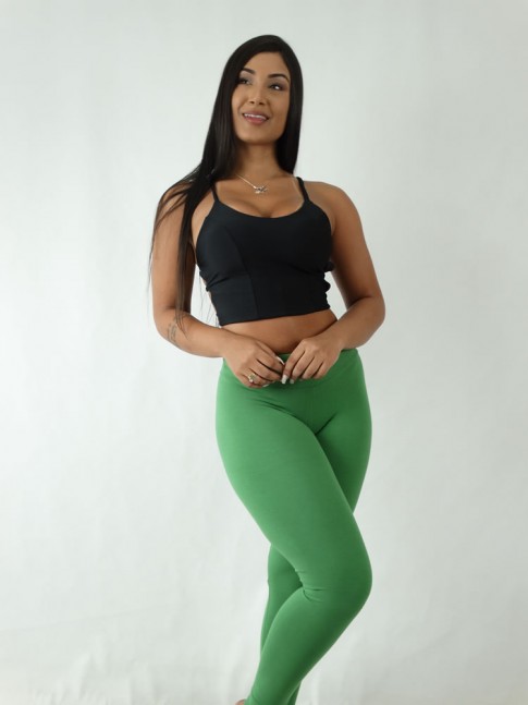 calça legging cotton preta