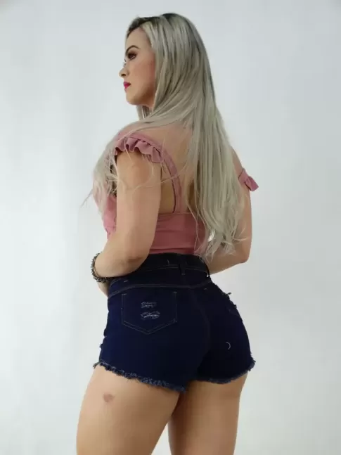 Short Jeans Escuro Destroyed escuro [171153]