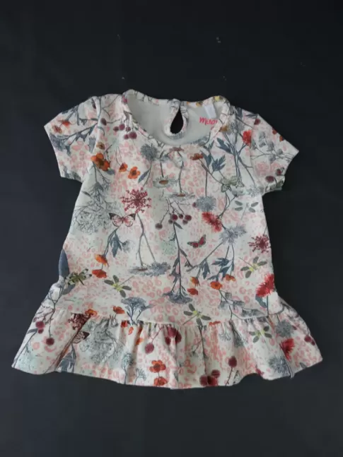Vestido Infantil e Calcinha em Cotton Lycra Estampado Rosa Flores [2008197]